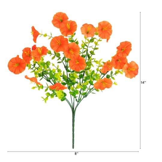 14" UV Resistant Artificial Morning Glory Bushes